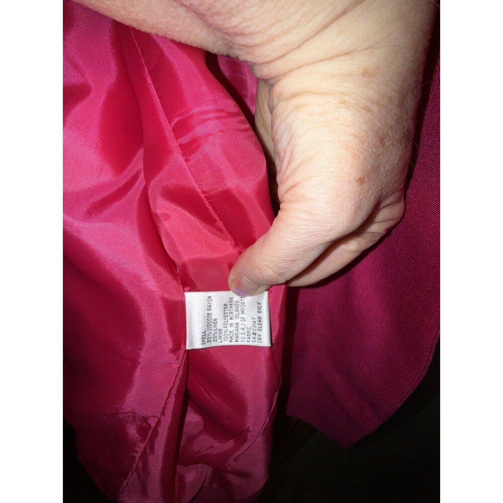 Womens 14 Double Breasted Pink Blazer Gold Crest Buttons Office Business Casual - Picture 4 of 8